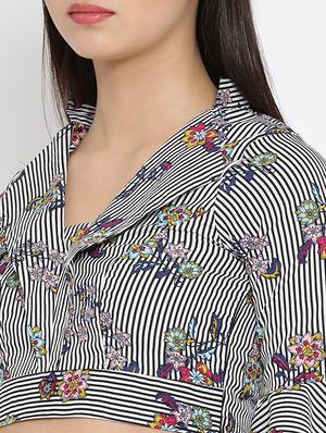 floral striped crop top - 16008336 - Standard Image - 5