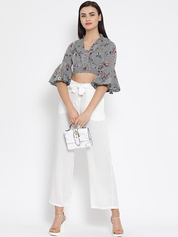 floral striped crop top - 16008336 - Zoom Image - 4