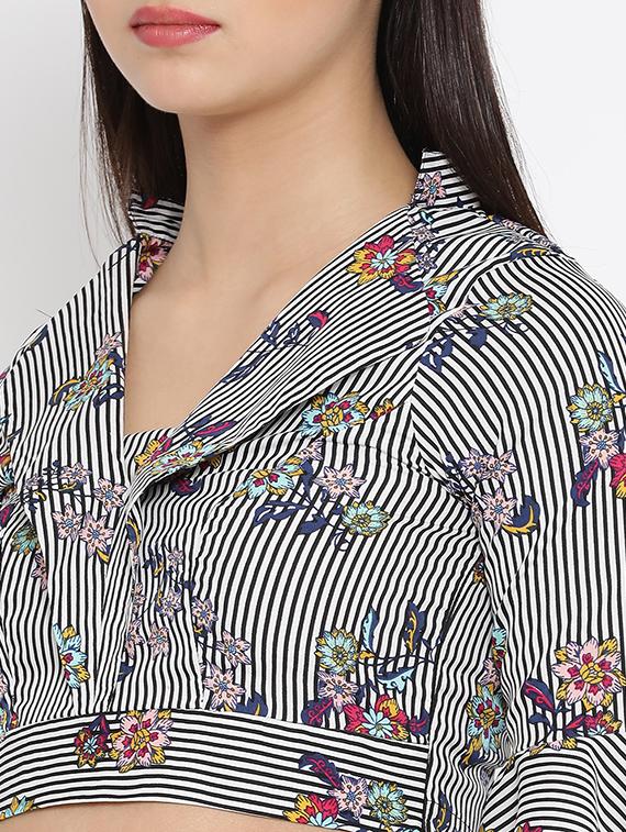 floral striped crop top - 16008336 - Zoom Image - 5