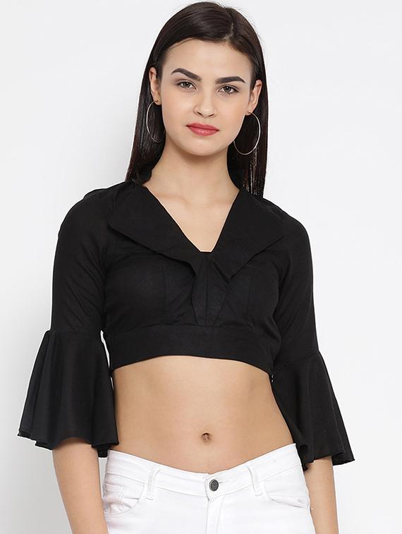bell sleeved crop top - 16008337 - Zoom Image - 1