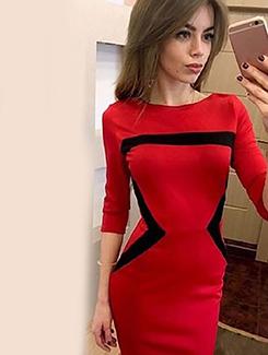 tape detail sheath dress - 16008926 - Standard Image - 1