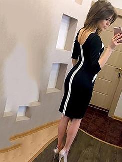 tape detail sheath dress - 16008928 - Standard Image - 2