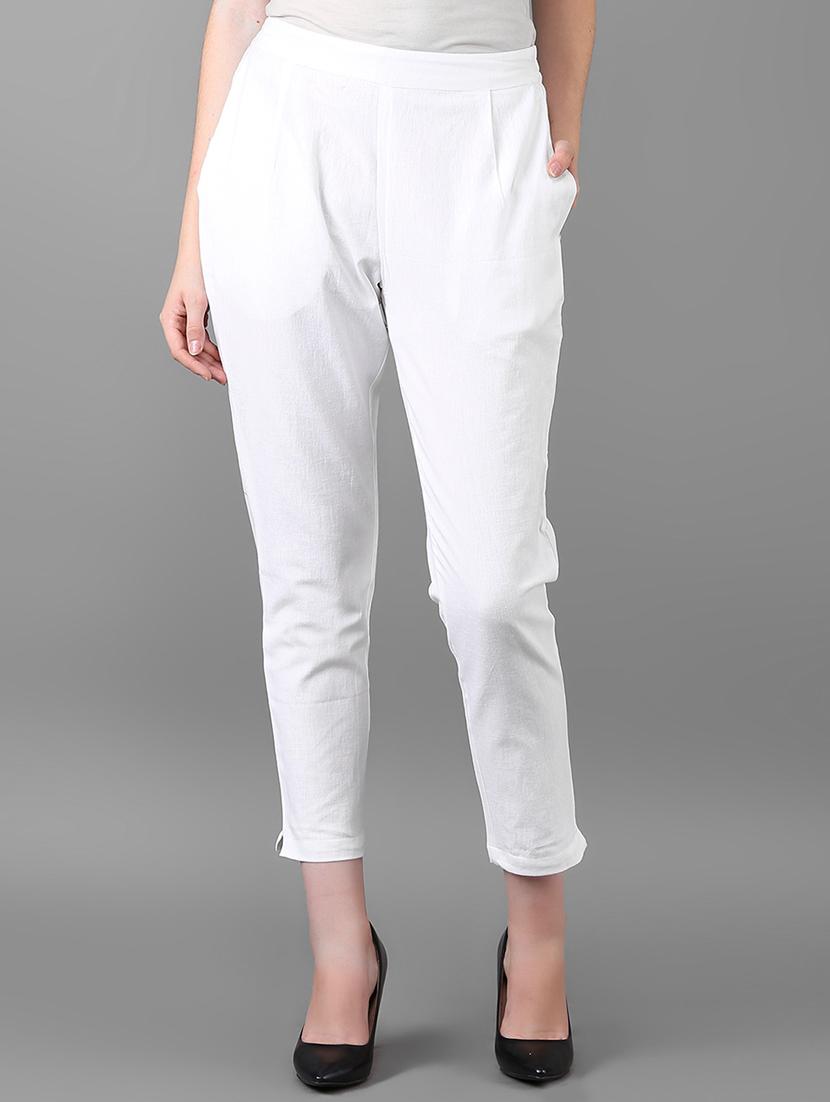 white straight tapered pant - 16009085 - Zoom Image - 1