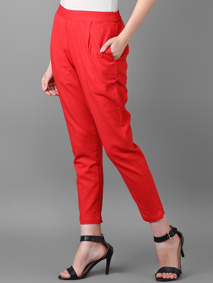 red straight tapered pant - 16009086 - Zoom Image - 2