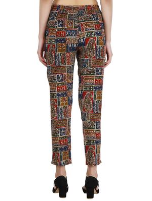 kalamkari printed straight tapered pant - 16009088 - Standard Image - 3