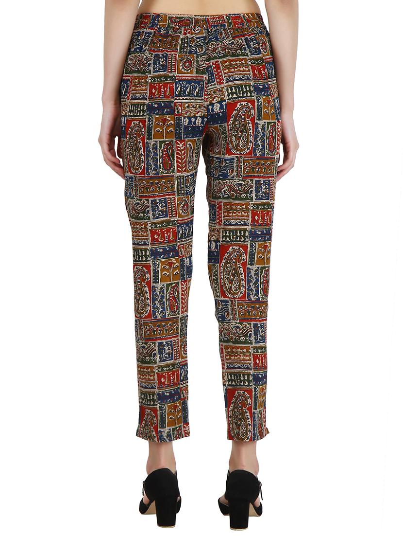 kalamkari printed straight tapered pant - 16009088 - Zoom Image - 3