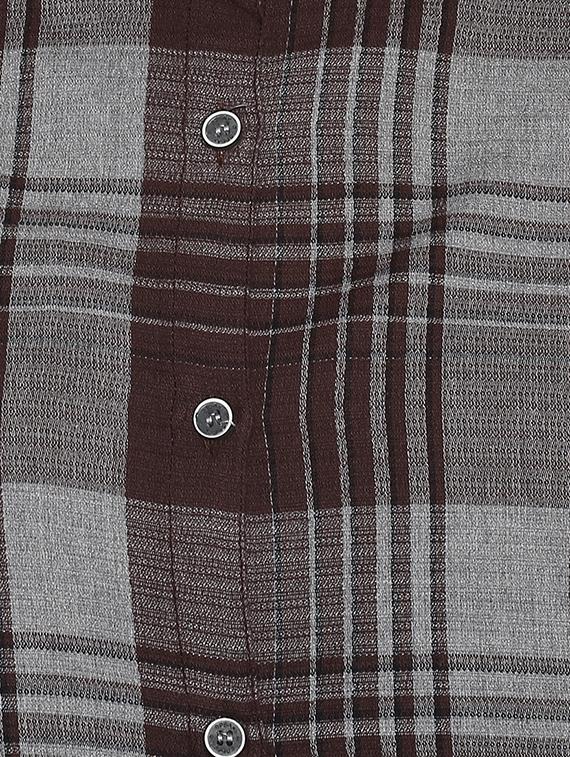 curved hem checkered shirt - 16009113 - Zoom Image - 4