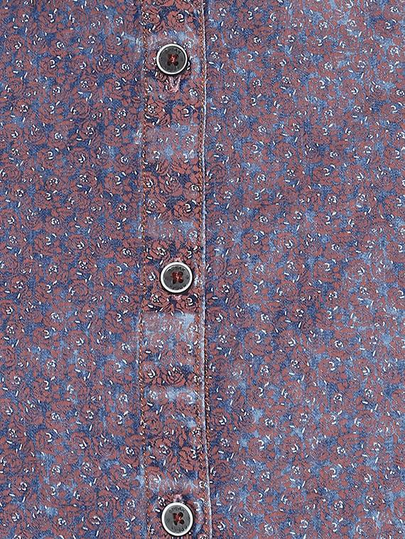 curved hem ditsy floral shirt - 16009114 - Zoom Image - 4