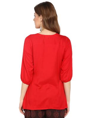 tie up neck gather detail tunic - 16009312 - Standard Image - 3