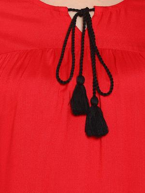 tie up neck gather detail tunic - 16009312 - Standard Image - 4