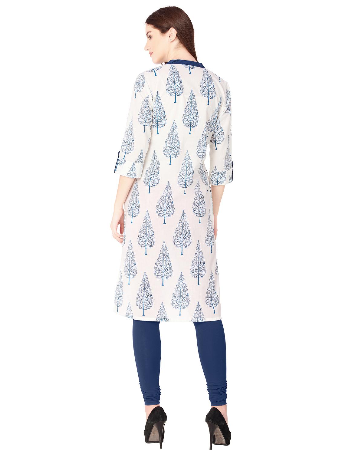 block print straight kurta - 16009556 - Zoom Image - 3