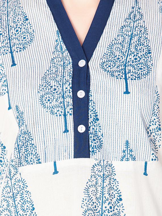 block print straight kurta - 16009556 - Zoom Image - 4