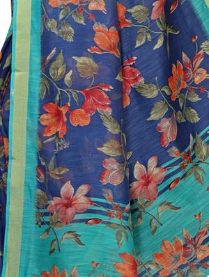 digital floral printed saree with blouse - 16009641 - Standard Image - 4
