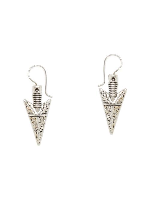 silver metal drop earring - 16009683 - Standard Image - 1