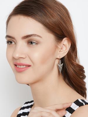 silver metal drop earring - 16009683 - Standard Image - 4