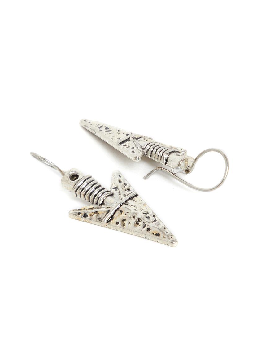 silver metal drop earring - 16009683 - Zoom Image - 2
