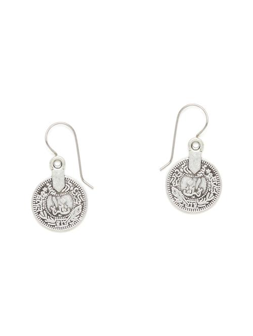 silver metal drop earring - 16009689 - Standard Image - 1