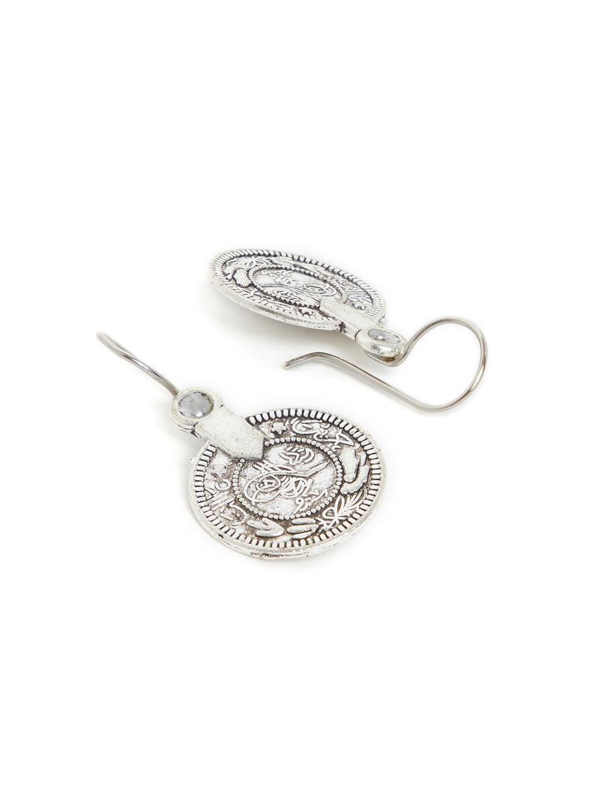 silver metal drop earring - 16009689 - Zoom Image - 2