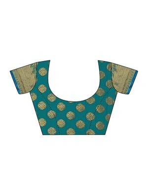 ethnic zari motif red banarasi saree with blouse - 16009743 - Standard Image - 3
