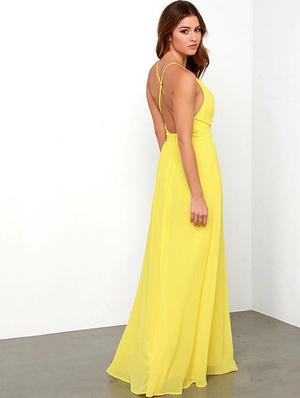 criss cross back plunged neck maxi dress - 16010387 - Standard Image - 2