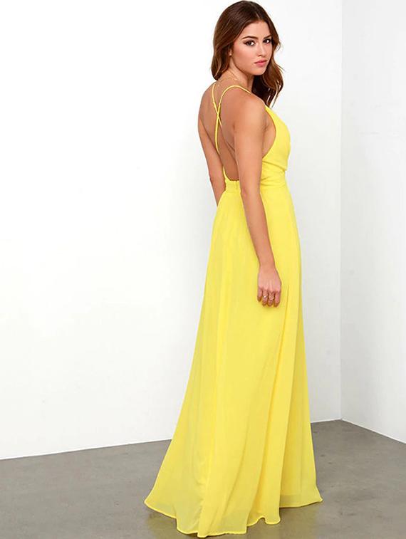 criss cross back plunged neck maxi dress - 16010387 - Zoom Image - 2