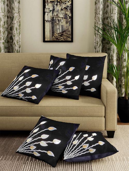 set of 5 velvet cushion covers 16" x 16" - 16010705 - Very Small Image - 1