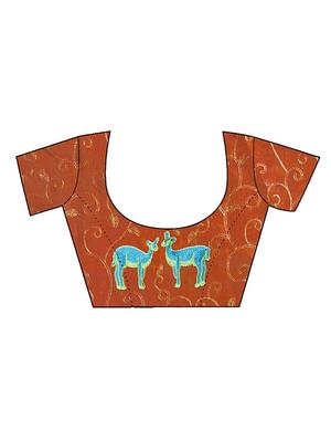 tie & dye printed saree with blouse - 16010982 - Standard Image - 3