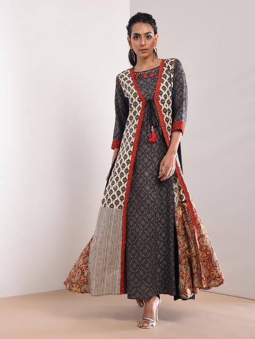 kaantha emroidered kurta with jacket - 16011116 - Standard Image - 1
