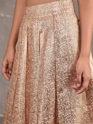 metallic pleated flared skirt - 16011232 - Standard Image - 4