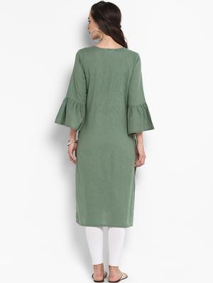 straight bell sleeves kurta - 16011660 - Standard Image - 3