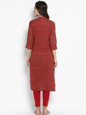 straight printed kurta - 16011667 - Standard Image - 3