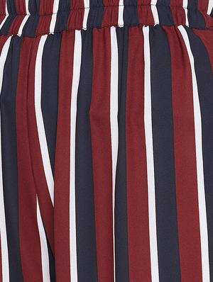waist elastic striped palazzo - 16011966 - Standard Image - 4