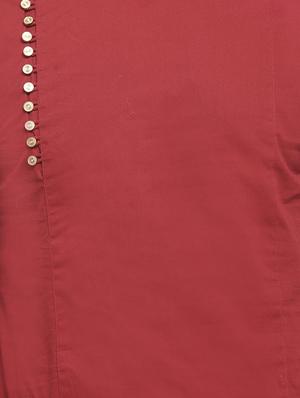 red solid long kurtas - 16012003 - Standard Image - 4