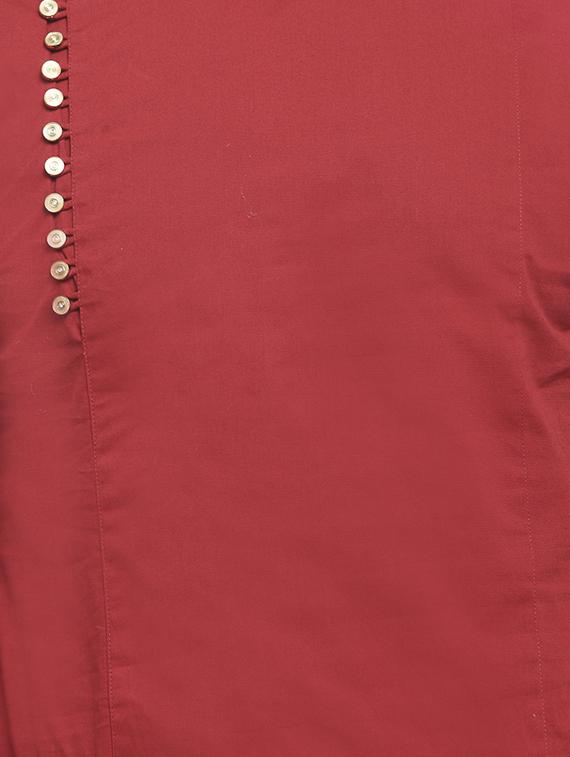 red solid long kurtas - 16012003 - Zoom Image - 4