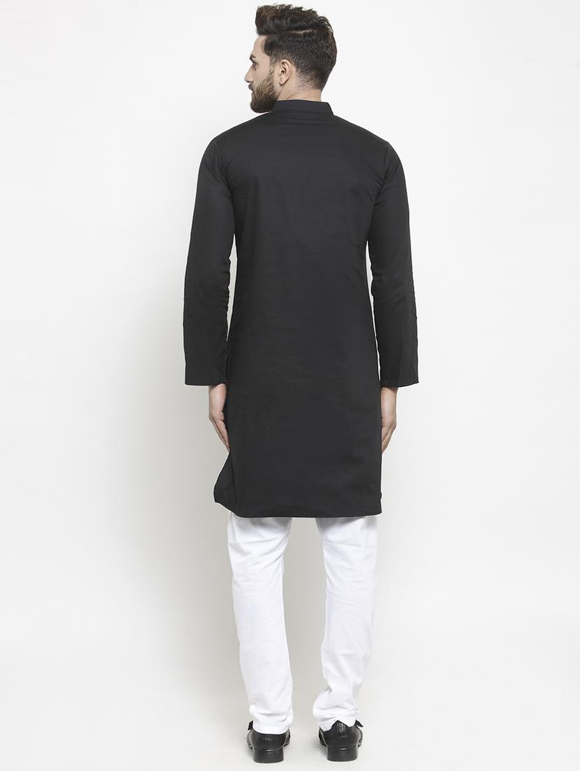 black solid long kurta - 16012004 - Zoom Image - 3