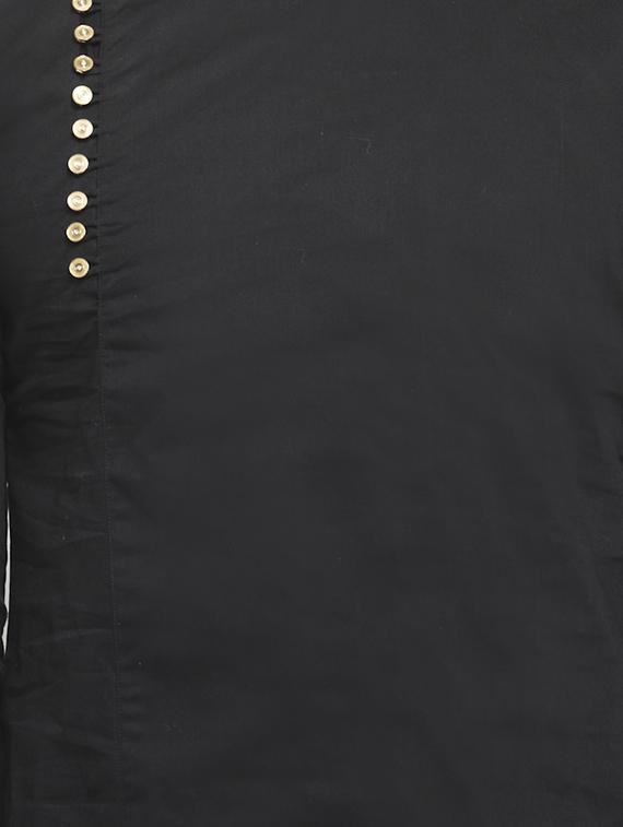 black solid long kurta - 16012004 - Zoom Image - 4