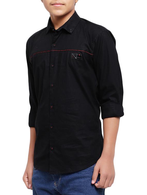 black cotton shirt - 16012199 - Zoom Image - 2