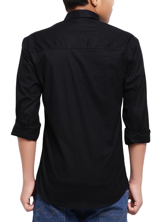 black cotton shirt - 16012199 - Zoom Image - 3