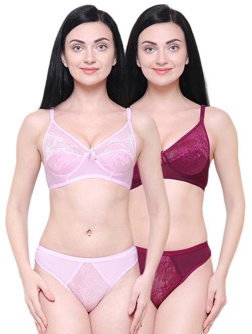 Set of 2 lace detail bra and panty set - 16012303 - Standard Image - 1