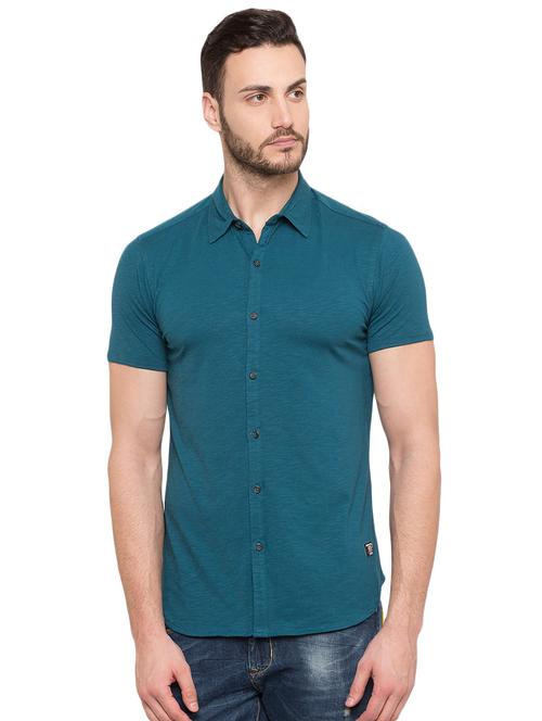 blue cotton casual shirt - 16012900 - Standard Image - 1