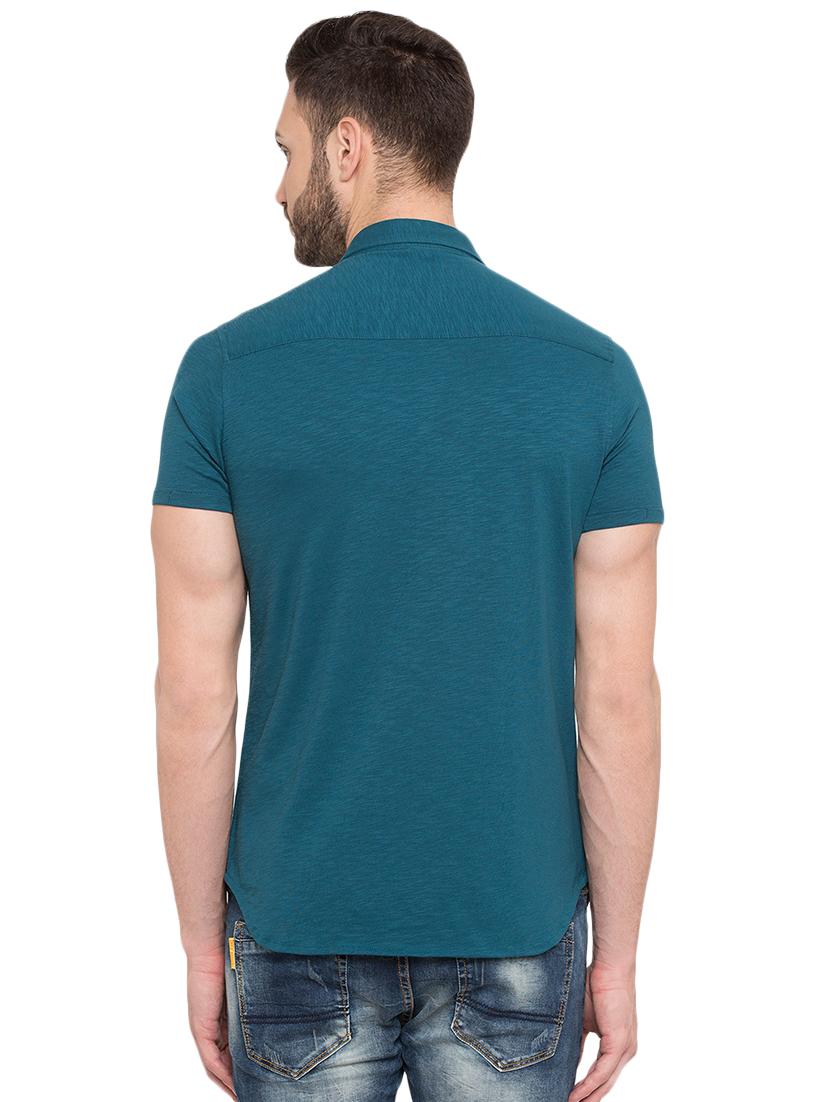 blue cotton casual shirt - 16012900 - Zoom Image - 3