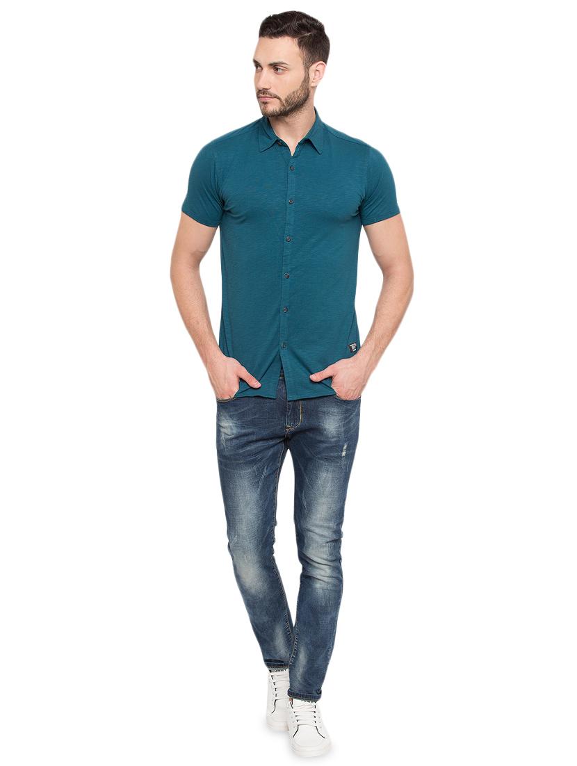 blue cotton casual shirt - 16012900 - Zoom Image - 4