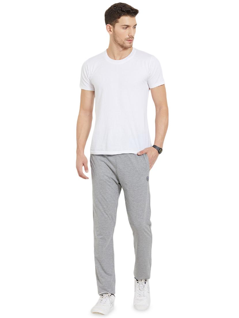 grey cotton full length track pant - 16012921 - Zoom Image - 4