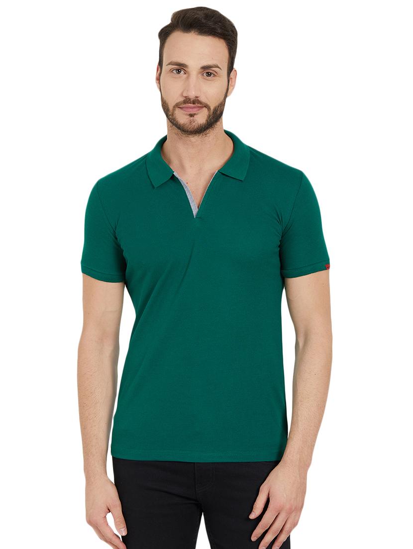 green solid polo tshirt - 16012927 - Zoom Image - 1