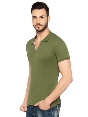 green solid collared tshirt - 16012930 - Standard Image - 2