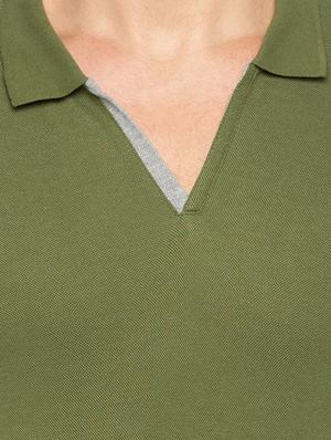 green solid collared tshirt - 16012930 - Standard Image - 5