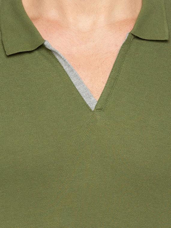 green solid collared tshirt - 16012930 - Zoom Image - 5