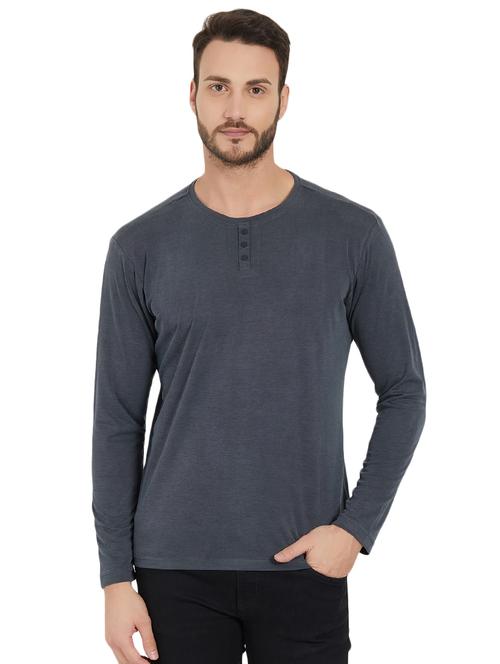 blue solid tshirt - 16012958 - Standard Image - 1