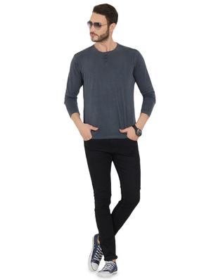 blue solid tshirt - 16012958 - Standard Image - 4