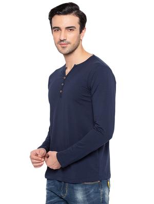 blue solid tshirt - 16012965 - Standard Image - 2